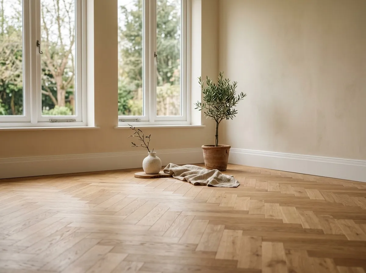 Séjour d'appartement en finition après une rénovation globale menée par Domea